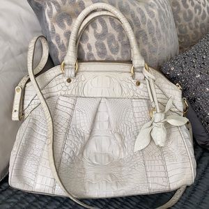 Brahmin Croc Embossed Leather Bag